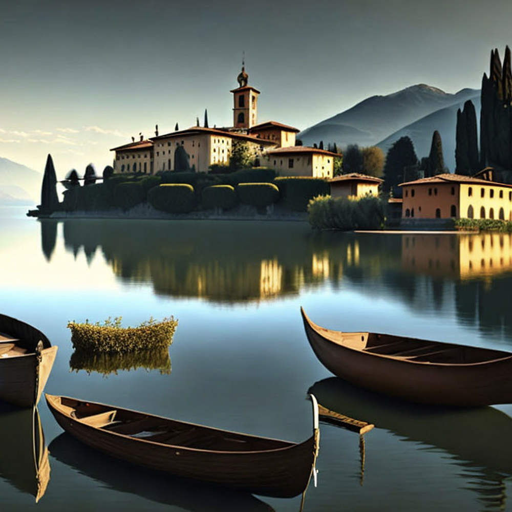 Illustrates AI generating an image of italy
